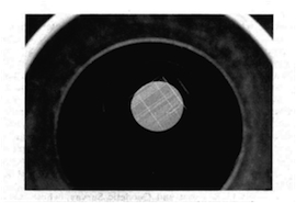 Fig. 8. Spider’s silk cross lines in a transit micrometer. Credit: National Museum of American History, Smithsonian Institution, Washington DC.